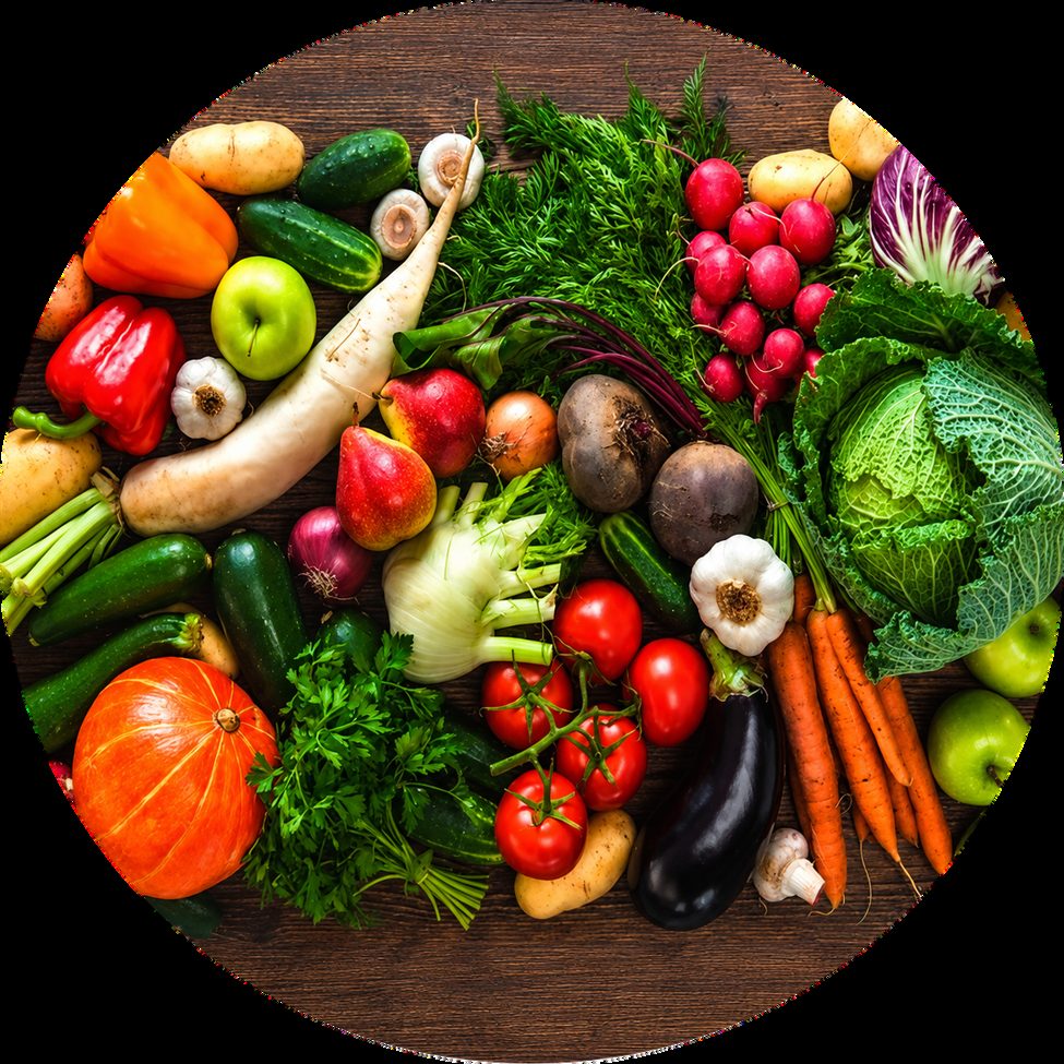 Fresh fruits and vegetables